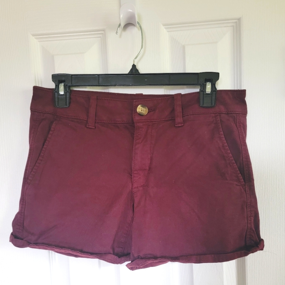 AE Burgundy Midi Shorts